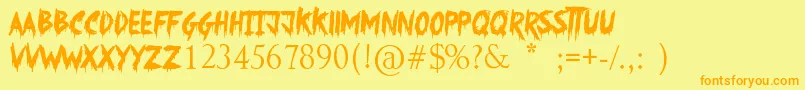 SomethingStrange Font – Orange Fonts on Yellow Background