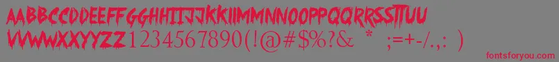SomethingStrange Font – Red Fonts on Gray Background