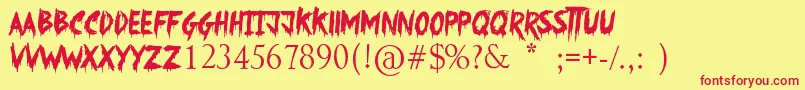 SomethingStrange Font – Red Fonts on Yellow Background
