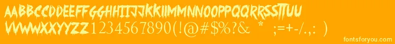 フォントSomethingStrange – オレンジの背景に黄色の文字