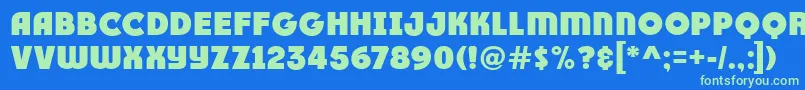 Race1BranntPlusNcv Font – Green Fonts on Blue Background