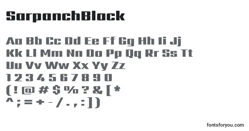 SarpanchBlackフォント–アルファベット、数字、特殊文字