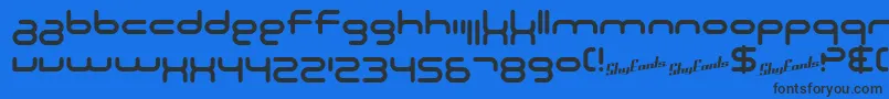 SfTechnodelightNs Font – Black Fonts on Blue Background