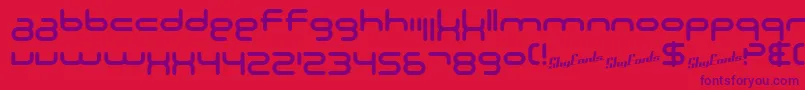 SfTechnodelightNs-Schriftart – Violette Schriften auf rotem Hintergrund
