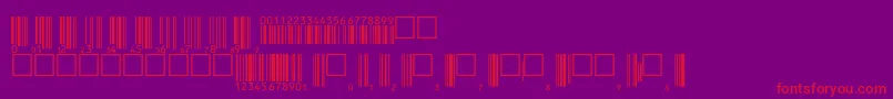 Upcp36tt-Schriftart – Rote Schriften auf violettem Hintergrund