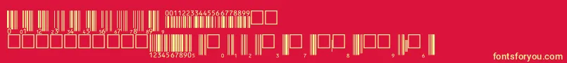 フォントUpcp36tt – 黄色の文字、赤い背景