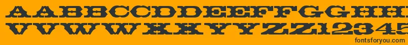 T720DecoRegular Font – Black Fonts on Orange Background