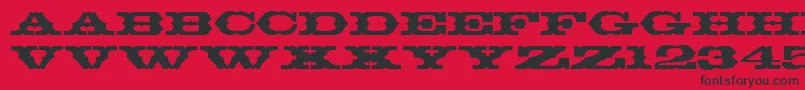 T720DecoRegular Font – Black Fonts on Red Background