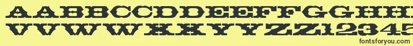 T720DecoRegular Font – Black Fonts on Yellow Background