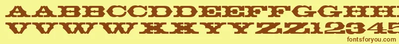 T720DecoRegular Font – Brown Fonts on Yellow Background