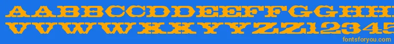 T720DecoRegular Font – Orange Fonts on Blue Background