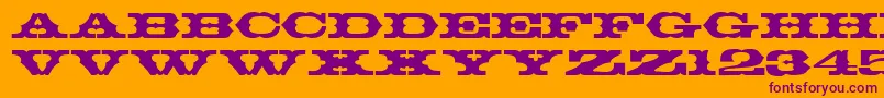 T720DecoRegular Font – Purple Fonts on Orange Background