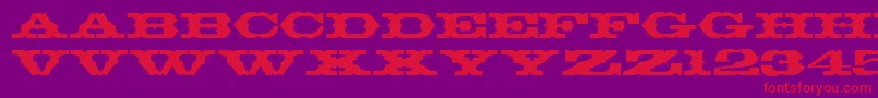 T720DecoRegular Font – Red Fonts on Purple Background