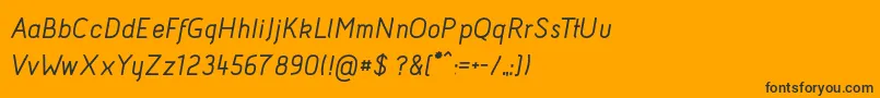 フォントAcidMediumItalic – 黒い文字のオレンジの背景