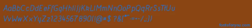 Więcej informacji o czcionce AcidMediumItalic Czcionka AcidMediumItalic – niebieskie czcionki na brązowym tle