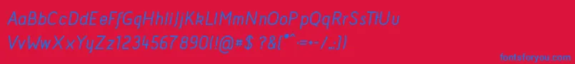 フォントAcidMediumItalic – 赤い背景に青い文字