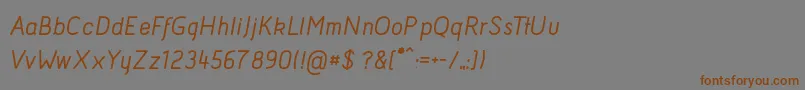Шрифт AcidMediumItalic – коричневые шрифты на сером фоне