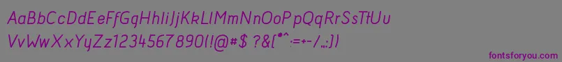 AcidMediumItalic Font – Purple Fonts on Gray Background