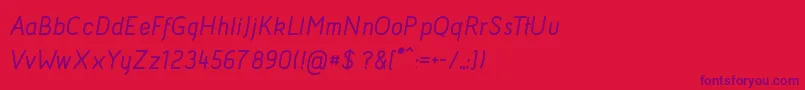 AcidMediumItalic-fontti – violetit fontit punaisella taustalla