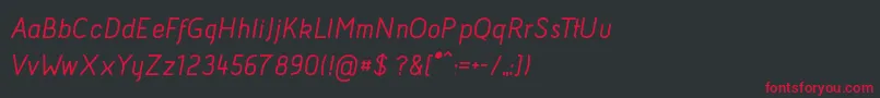 AcidMediumItalic-fontti – punaiset fontit mustalla taustalla