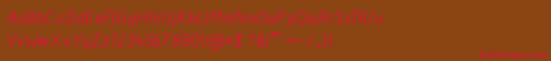 AcidMediumItalic Font – Red Fonts on Brown Background