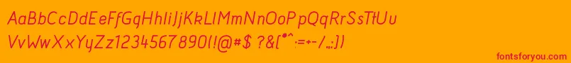 AcidMediumItalic Font – Red Fonts on Orange Background