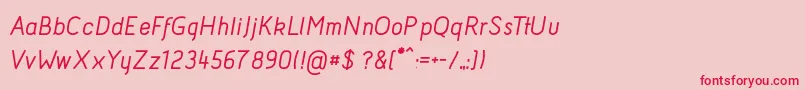 フォントAcidMediumItalic – ピンクの背景に赤い文字