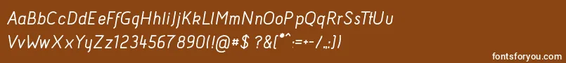 Fonte AcidMediumItalic – fontes brancas em um fundo marrom