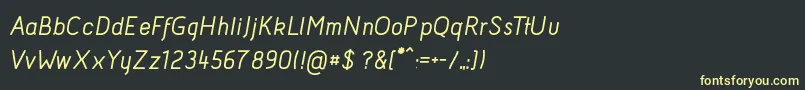 Шрифт AcidMediumItalic – жёлтые шрифты на чёрном фоне