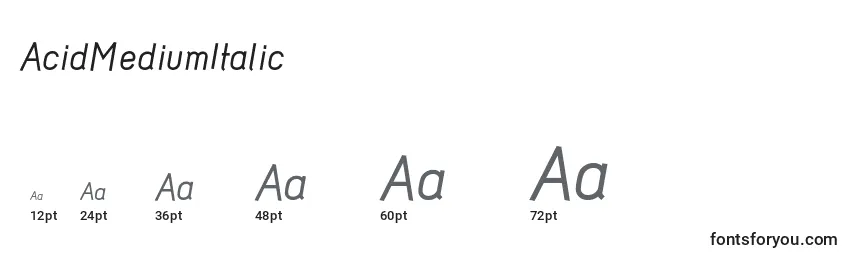 Размеры шрифта AcidMediumItalic