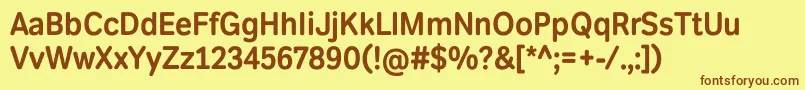 TondocorpSignage Font – Brown Fonts on Yellow Background