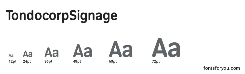 TondocorpSignage Font Sizes