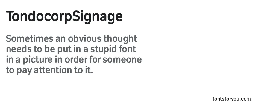 TondocorpSignage Font