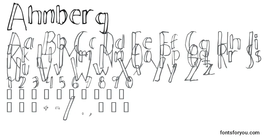 A fonte Ahnberg – alfabeto, números, caracteres especiais