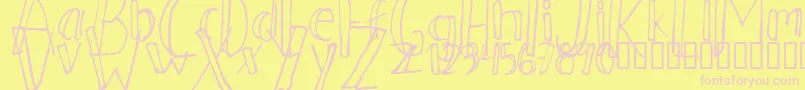 Шрифт Ahnberg – розовые шрифты на жёлтом фоне