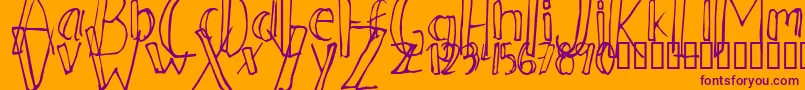 Ahnberg-fontti – violetit fontit oranssilla taustalla