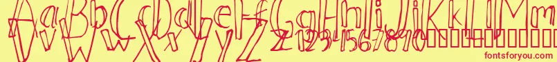 Ahnberg Font – Red Fonts on Yellow Background