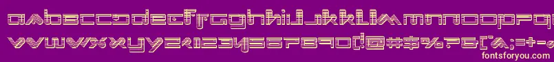 Xephyrchrome-Schriftart – Gelbe Schriften auf violettem Hintergrund