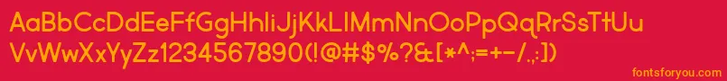 MarketFresh-Schriftart – Orangefarbene Schriften auf rotem Hintergrund