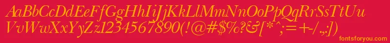 PasmaItalic.001.001 Font – Orange Fonts on Red Background