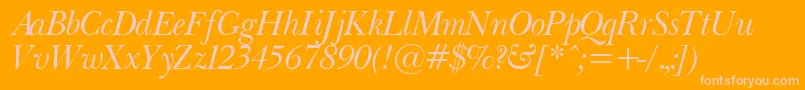 フォントPasmaItalic.001.001 – オレンジの背景にピンクのフォント