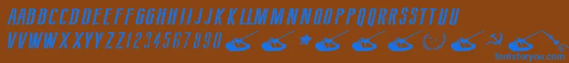 フォントSovietStyleItalic – 茶色の背景に青い文字