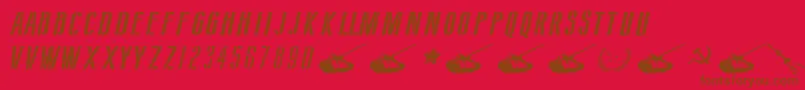 Weitere Informationen zur SovietStyleItalic-Schriftart SovietStyleItalic-Schriftart – Braune Schriften auf rotem Hintergrund