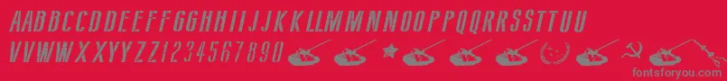 More about SovietStyleItalic Font SovietStyleItalic Font – Gray Fonts on Red Background