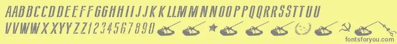Шрифт SovietStyleItalic – серые шрифты на жёлтом фоне