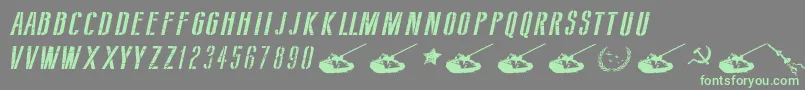 Fonte SovietStyleItalic – fontes verdes em um fundo cinza