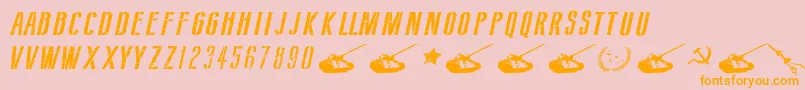 SovietStyleItalic Font – Orange Fonts on Pink Background