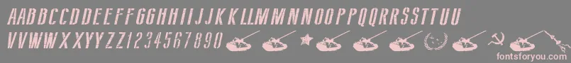 Czcionka SovietStyleItalic – różowe czcionki na szarym tle