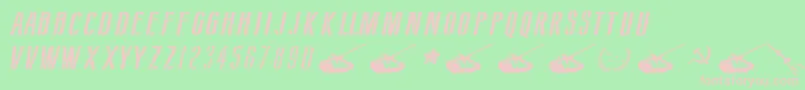 SovietStyleItalic-fontti – vaaleanpunaiset fontit vihreällä taustalla