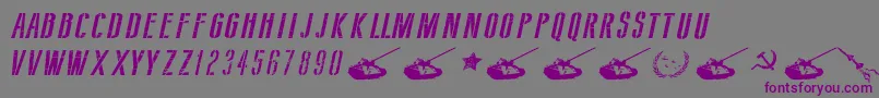 SovietStyleItalic-Schriftart – Violette Schriften auf grauem Hintergrund